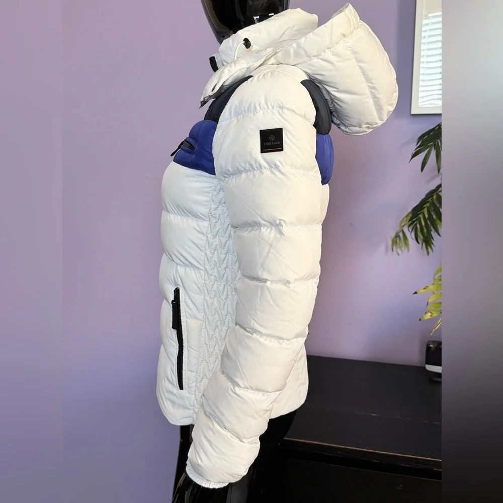 Women's Bogner Fire&Ice White and Blue Puffer Down ski Jacket xs - Picture 6 of 16
